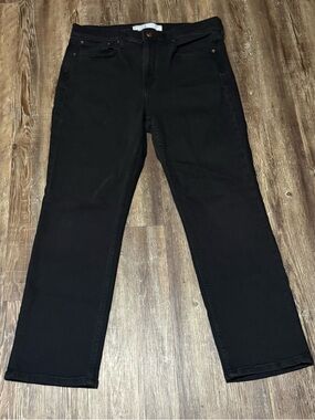 AYR The Yes Yes Yes Jeans Women's 31 Black High Rise Straight Ankle Designer Den